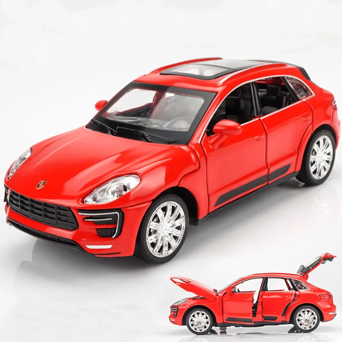 1:32 Macan Turbo SUV Alloy Car Model Diecasts & Toy Vehicles Metal Miniature Pull Back Sound Toys For Childrens Gift A43