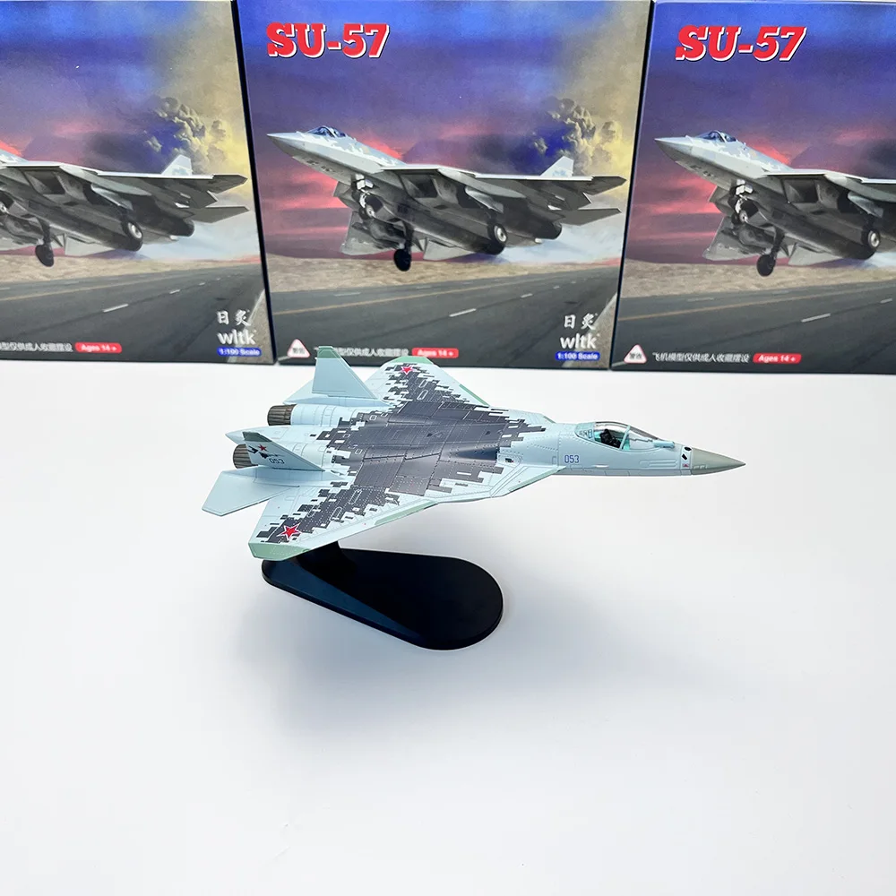 Diecast Alloy 1/100 Scale Russian Metal Fighter Su 57 Airplane Aircraft Model Su-57 Plane Model For Boy Toy Gifts Collection