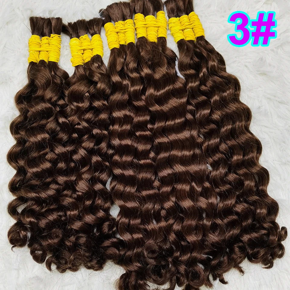 Human Hair Bulk Bundles Curly Water Wave Deep Remy Hair For Braiding No Weft Human Hair Extensions