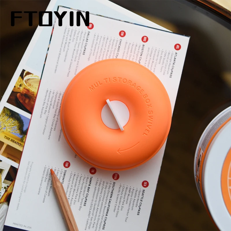 FTOYIN Portable Pill Box Donut Pill Case Days Pillbox Medicine Pillboxes Mini Medicine Boxs Medicine Travel Pill Organizer