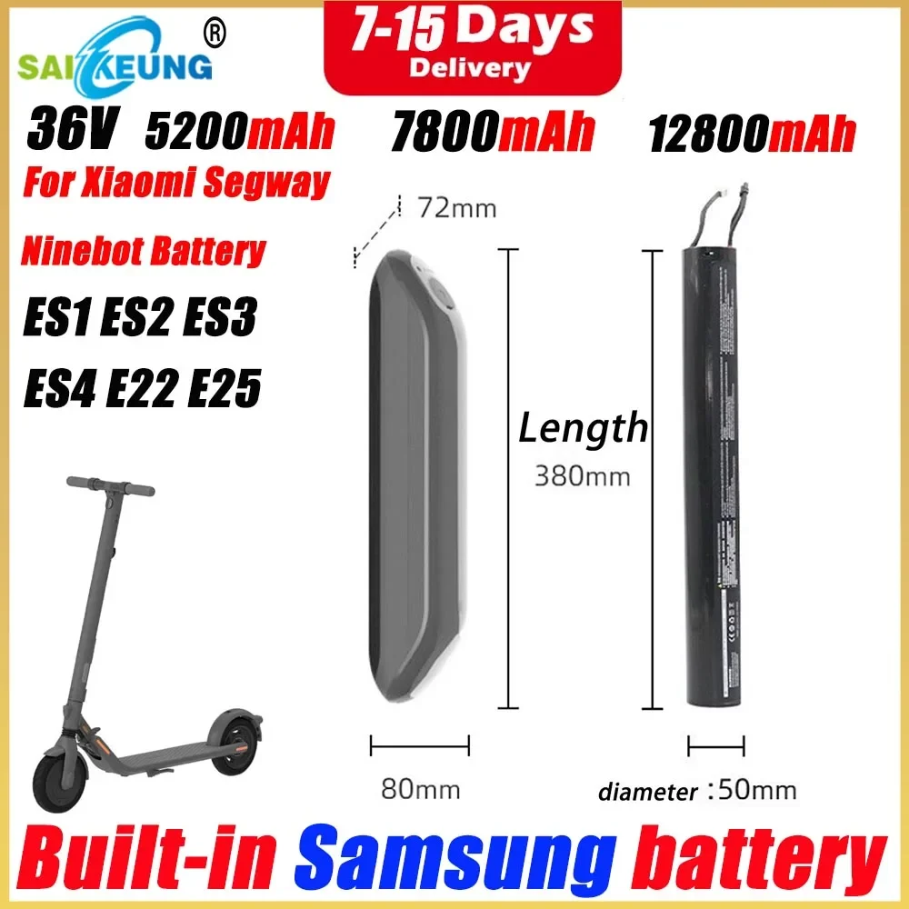 

Original True Capacity36V 5200mAh 7800mah12800mah Ninebot Scooter ES1 ES2 ES3 ES4 E22 E25 Electric Scooter Internal Battery Pack