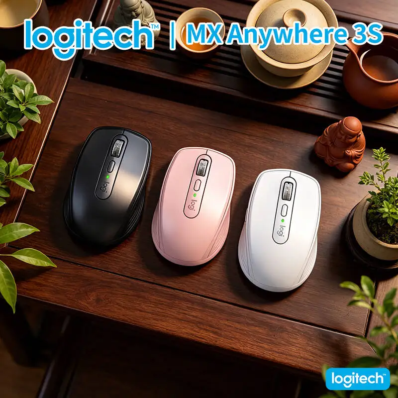 Logitech MX Anywhere 3S Wireless Mouse - 8K DPI Darkfield, MagSpeed Scroll, Silent Click, Travel-Ready Build for Business