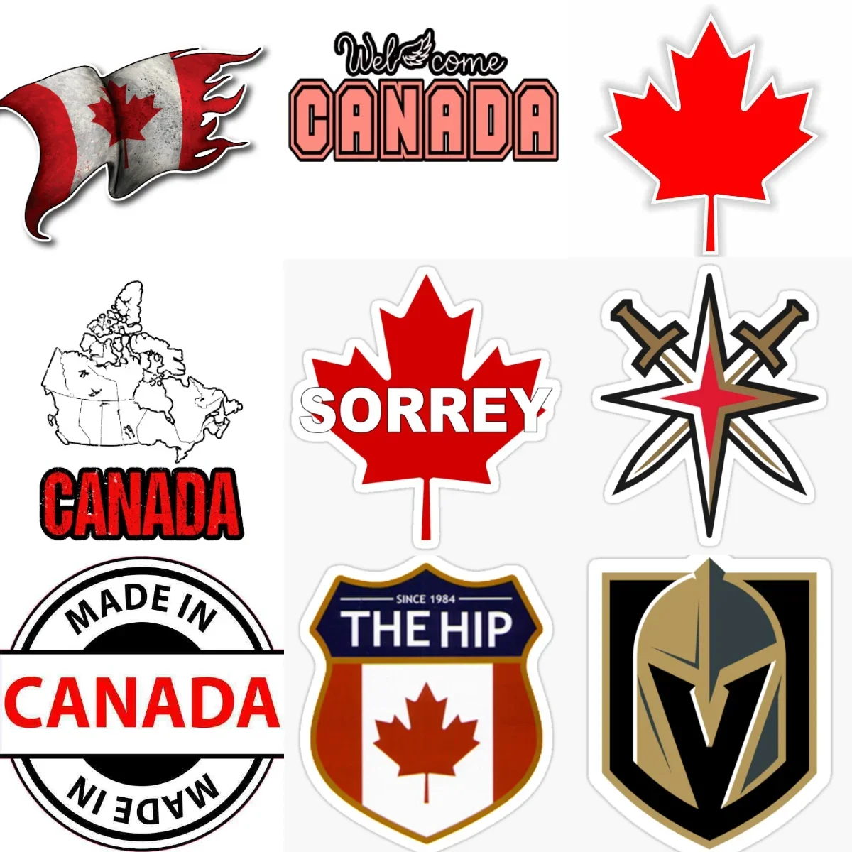 

Canada Flag Map Maple Leaves Creative Sticker for Decorate Car Van Motorcycle Off-road Window Fridge Wall Decal Accessorie