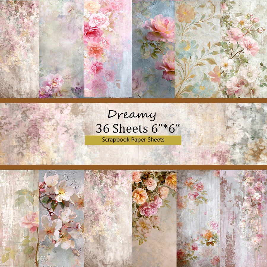

Scrapbook Paper Set (36 Sheets, 6x6 Inches): Vintage Art Craft Prints, Perfect for Junk Journal, Planner, Card Making & DIY