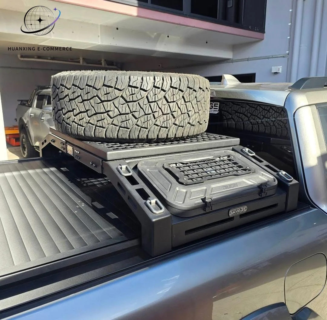 Steel Pickup Truck Spare Tire Carrier Rack - Non-Drill Installation For Ford Ranger/Raptor/Jeep Wrangler Customization