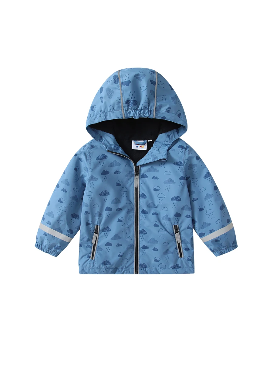 HONEYKING Waterproof Softshell Jacket for Kids Hooded Fleece Outerwear Baby Toddler Rain Coat Children's Clothing for Girls