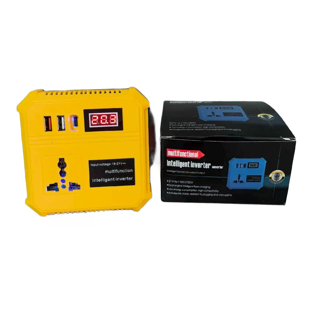 Portable DC To AC 220V Power Inverter Converter Yellow Black For Chip For Car Camping Home Appliance Electricity T