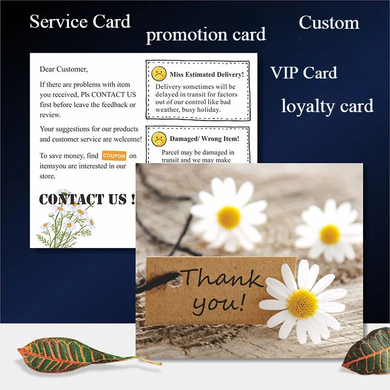 Business Cards Custom Promotion /Loyalty /Product Service Card Colorful Two-sides Printted Personalized LOGO Thank You /VIP Card