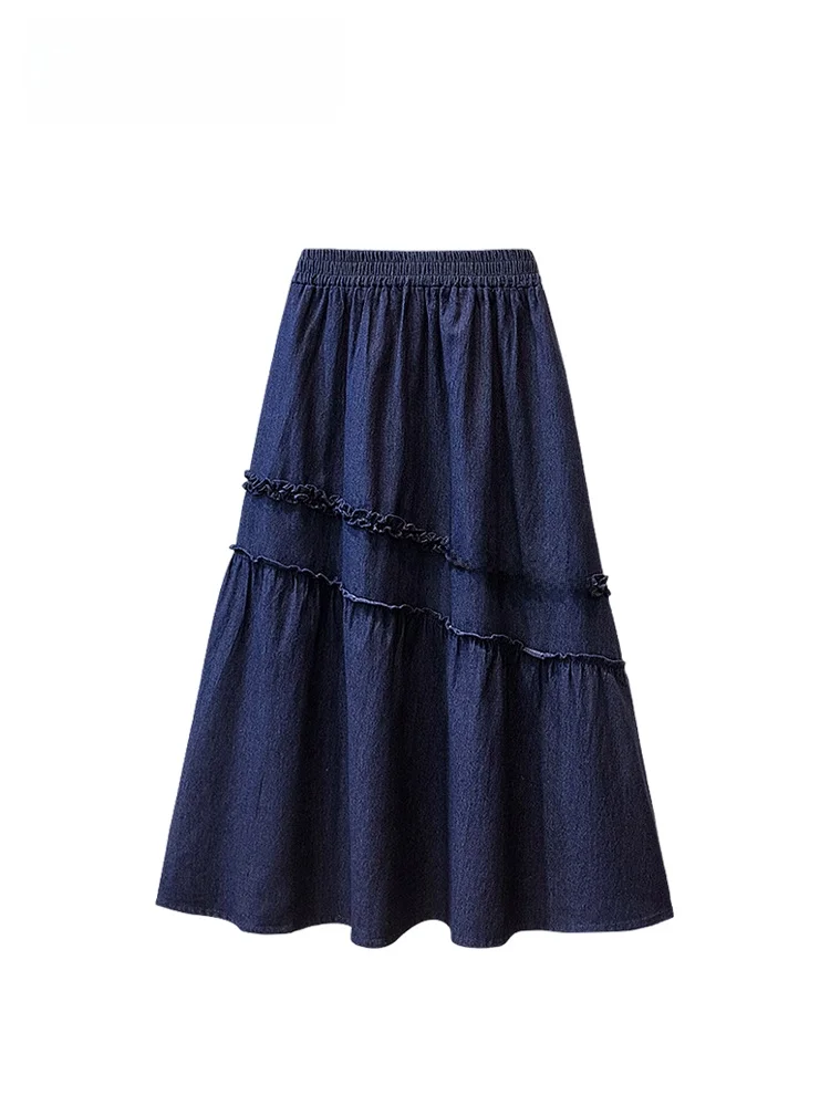 

High Waist A-Line Skirt for plus Size Women Early Spring New Style College Style Slimming Fashion Skirts Casual Wear