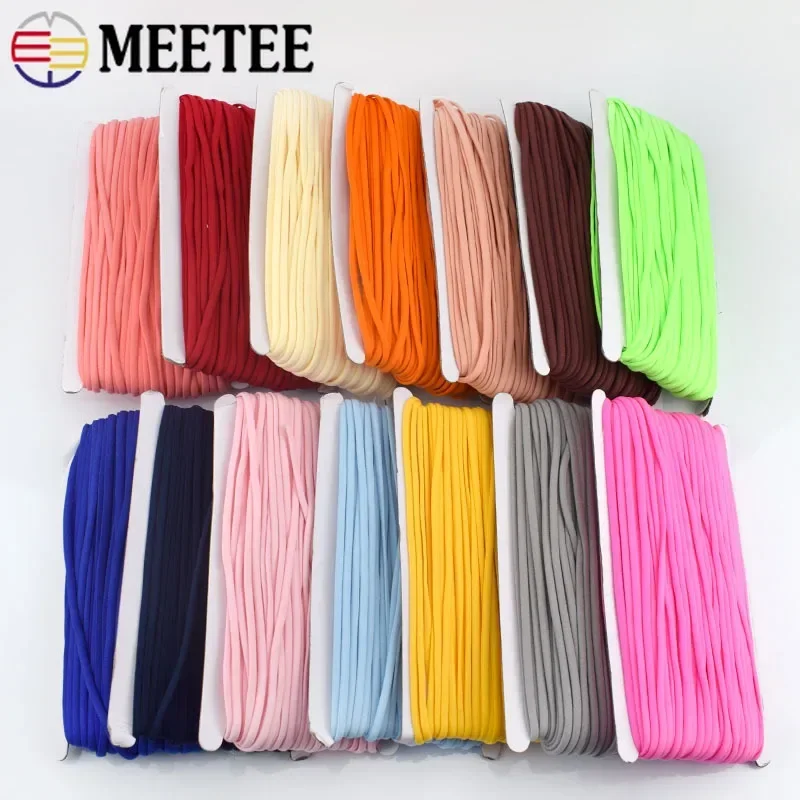 5 Metri 3mm/5mm Poliammide Corda Elastica Decorativa Rotonda Elastico Anello Per Capelli Maschera Cinghia Primavera Nastro Cucito FAI DA TE Materiale Supplie