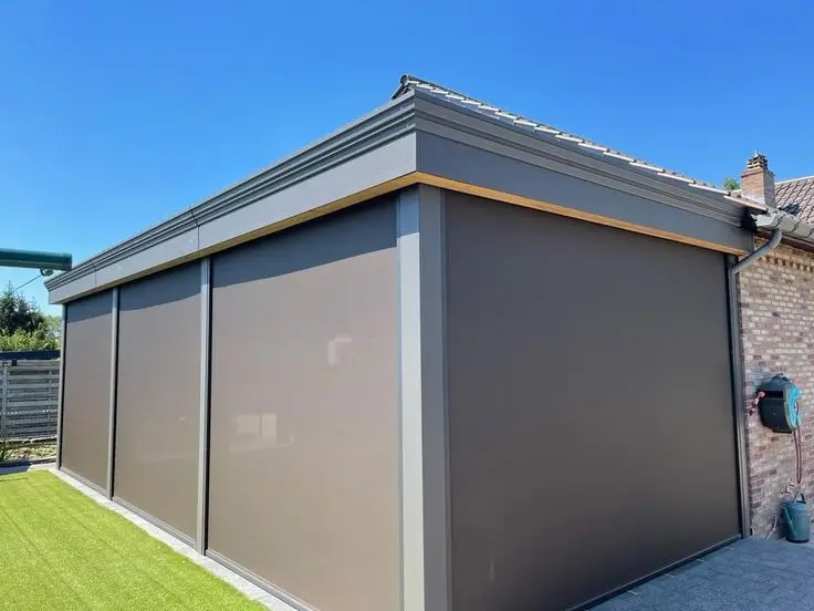 UV Protect Motorized Windproof Roller Blind  Outdoor Blinds  Waterproof Ziptrack Shade for Pergola Patio