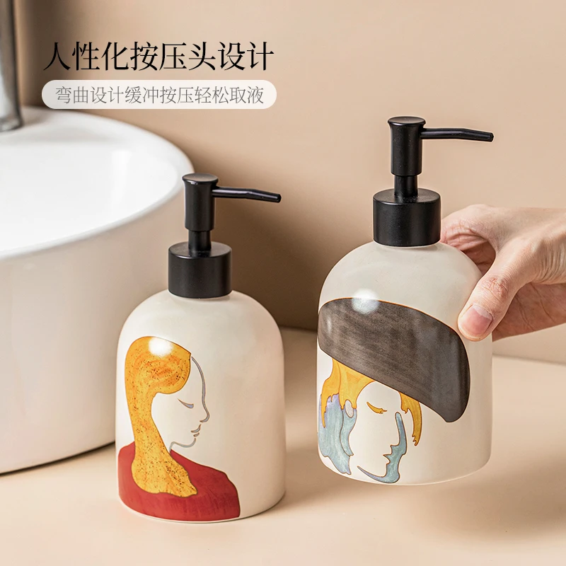 Ceramic press type sub bottled lotion hand sanitizer bath gel shampoo dispenser Bathroom accessories shampoo bottle  bathroom