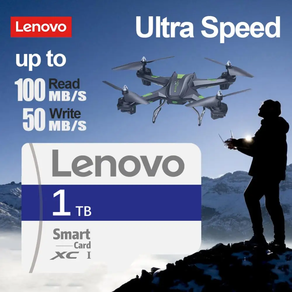 Scheda di memoria Ultra ad alta capacità Lenovo scheda TF di memoria antiurto da 2TB scheda SD Micro Tf da 512GB Super compatibilità per Laptop Drone