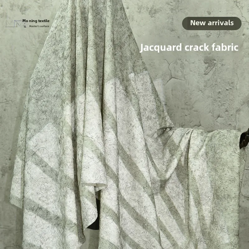 

Retro Style Cracked Printed Fabric Double Layered Jacquard Jacket Dress Clothing Designer Fabrics Cloth for Diy Sewing