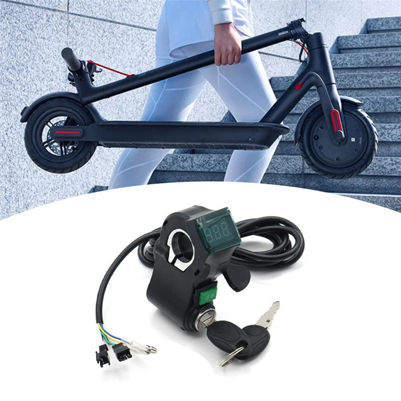 E-Bike blocco accensione chiave pollice acceleratore voltmetro Display tensione digitale Starter per KUGOO M4 XiaoMi M365 universale