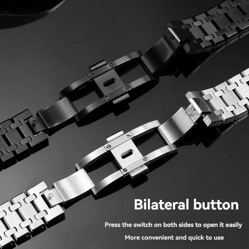 Para Casio Farmhouse Oak modificado GM2100 GM-2100 GA2100 GA2100 cadena de reloj de acero inoxidable GBM2100 pulsera de accesorios de 16mm