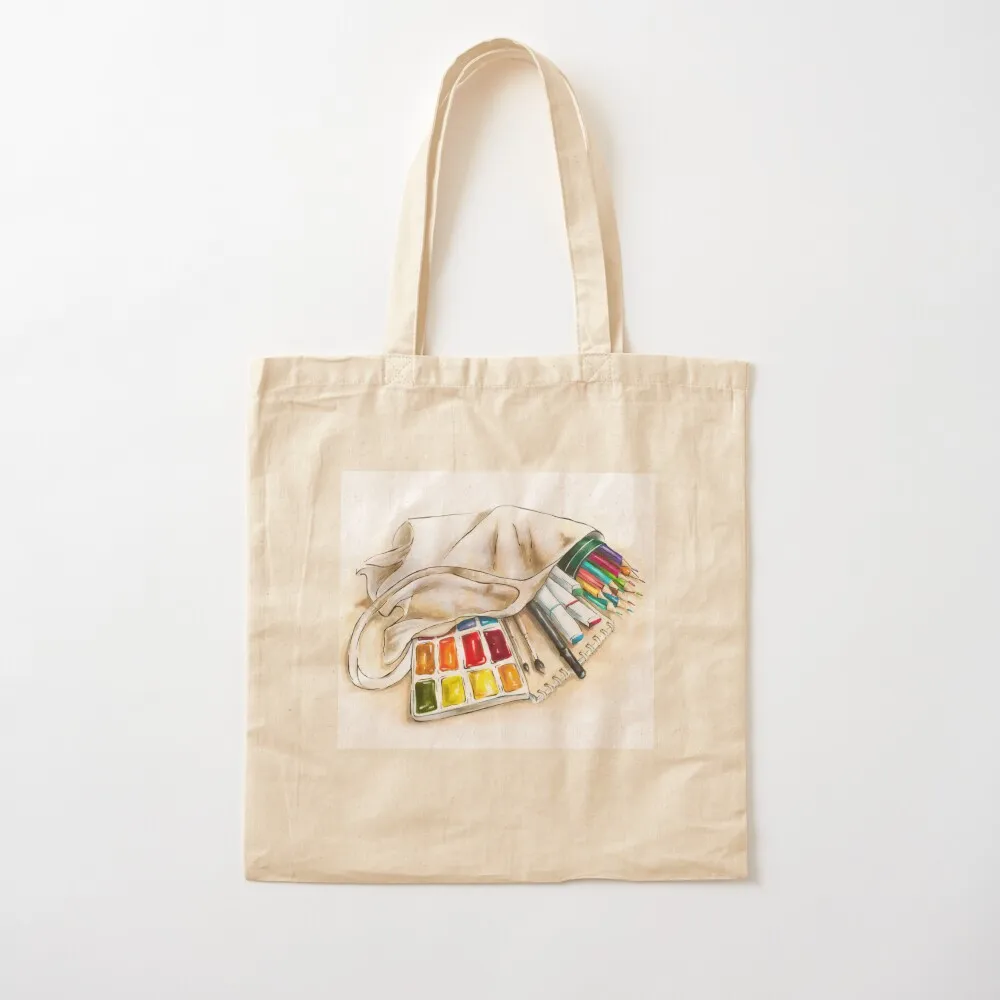 مشتريات متجر الفنون، مواد الفنان: الطلاء، أقلام الرصاص، فرشاة في حقيبة تسوق. حمل حقيبة حمل الحقائب الرجالية حقيبة الحقيبة لطيف #2