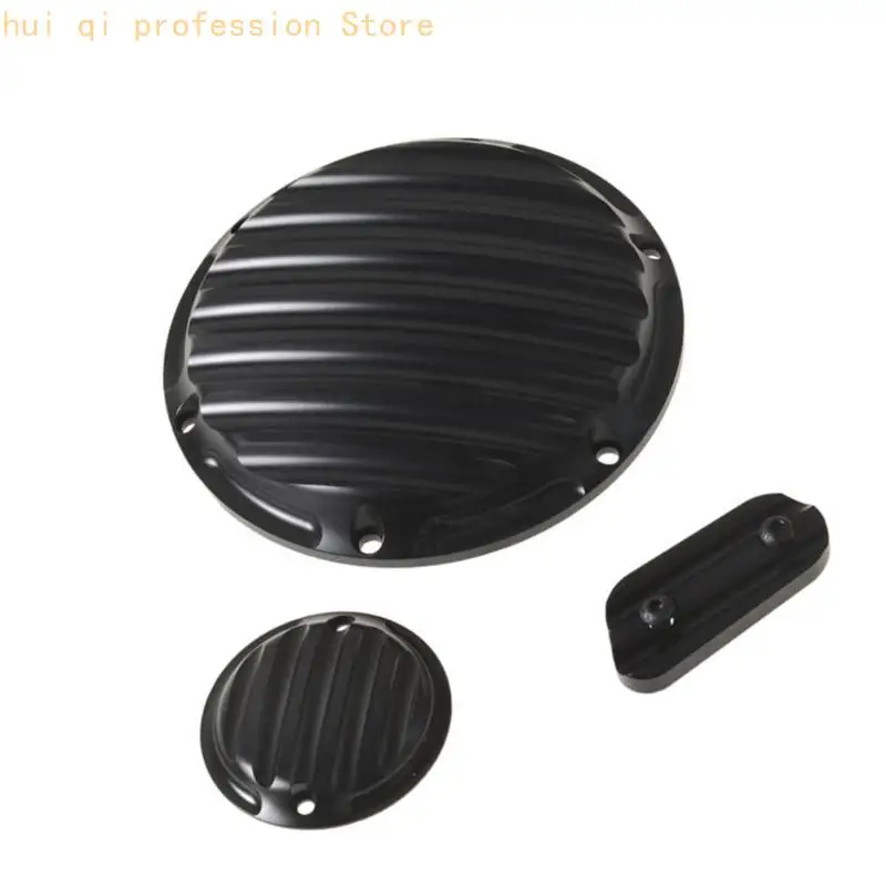 Motorkupplungs-Seitendeckel-Set mit geripptem Metall-Motorrad-Styling-Set für XL883 H8WE – Detail 4