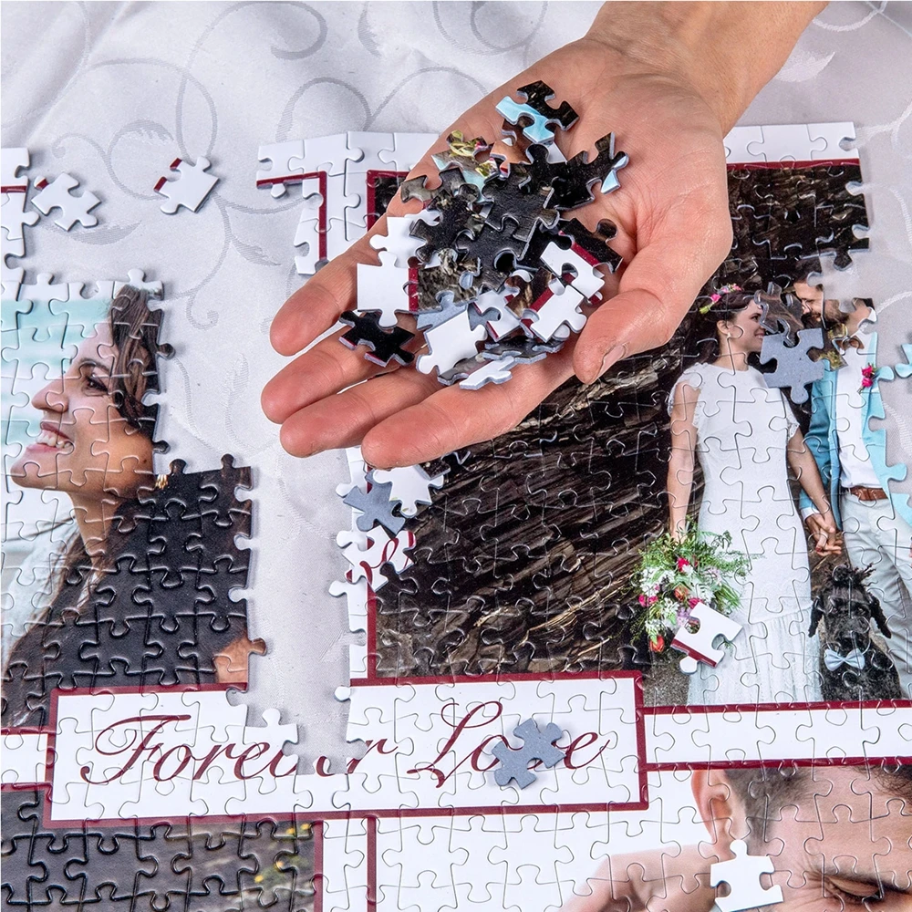 35/150/300/500pcs UV Print Couple Customized Picture Puzzle For Bedroom Desk Decor Baby Gift