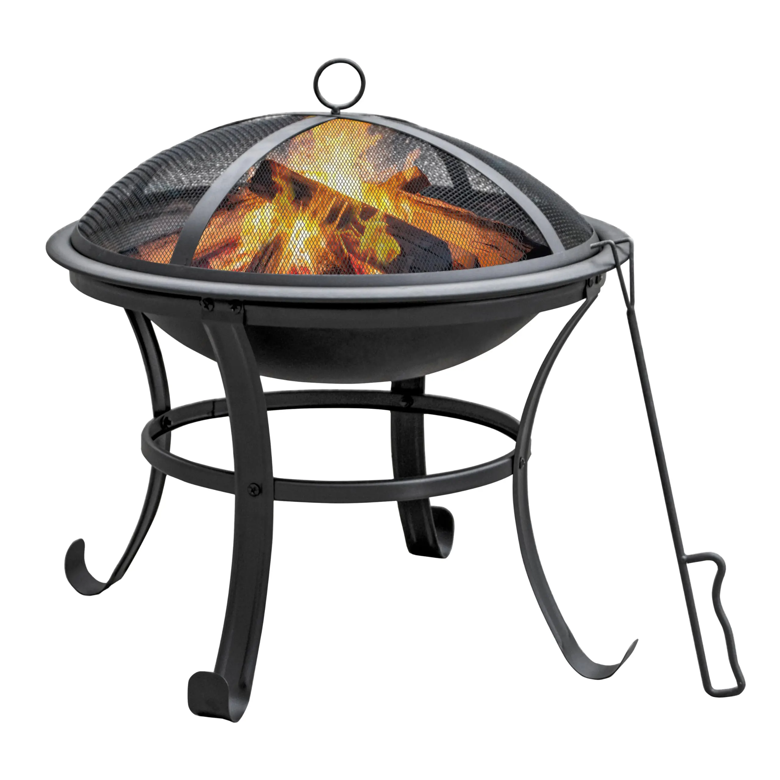 22 in Firepit for Outside Outdoor Small Fire Pit with Mesh Lid