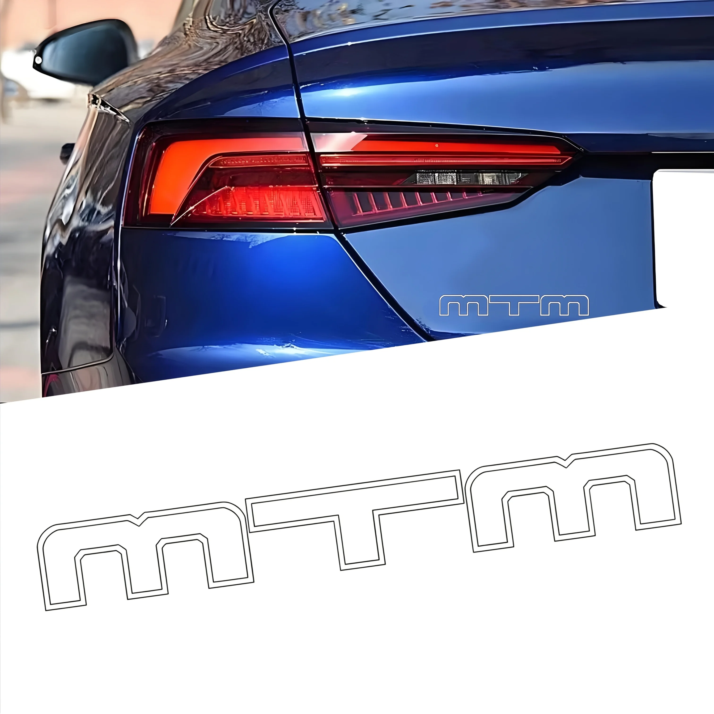 สติกเกอร์ตกแต่งรถยนต์และมอเตอร์ไซค์ 4 ชิ้น/ชุด รุ่น “MTM” ลายโลโก้สปอร์ต อุปกรณ์ตกแต่งภายนอกรถยนต์และมอเตอร์ไซค์