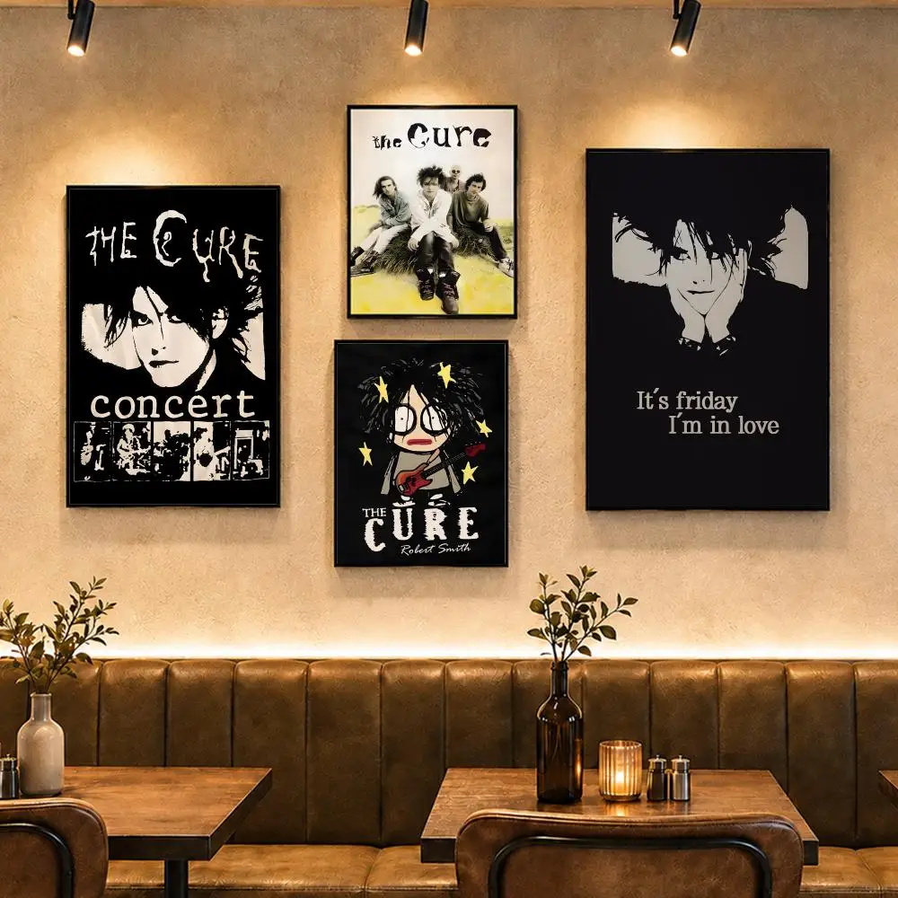 Rock Band T-The CureS Poster Vintage Retro Anime Poster Stickers Peel and Stick Wall Art Home Decor