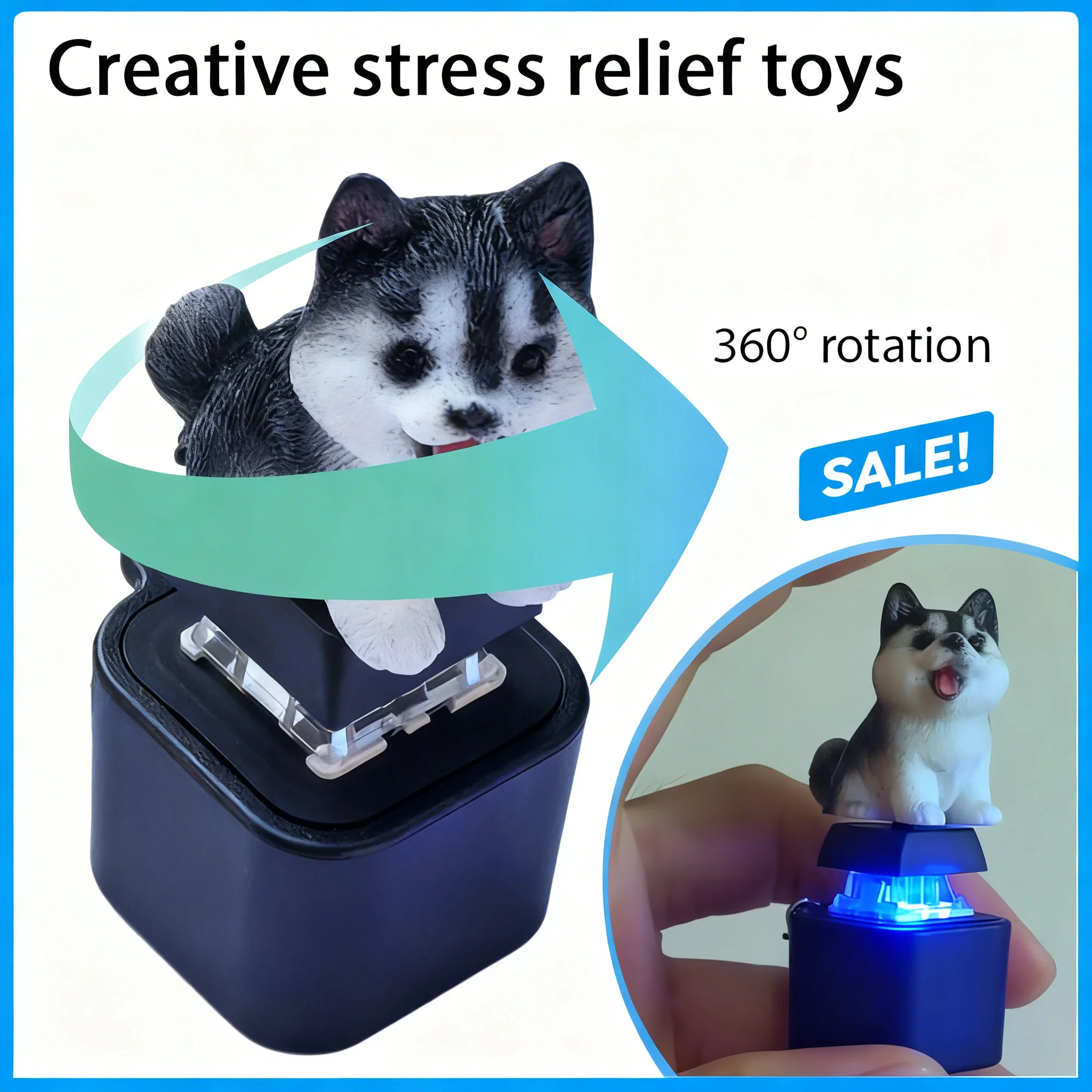 

Funny Croaking Keychain with LED, Rechargeable Animal Sound Clicker for Stress Relief, Cute Fidget Toy for Keyboard Bag