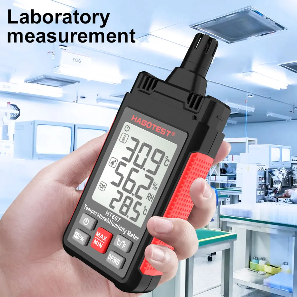 Digital Thermometer Handheld Tester Humidity Household Home Backlight Meters Point Gauge Wet Dew Portable Ambient