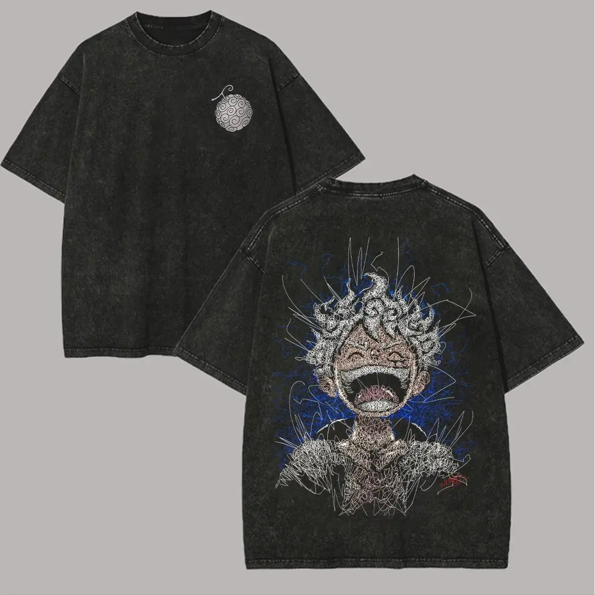 Anime One Piece Vintage Washed T Shirt Men Women Graphic Print Cotton Streetwear Short Sleeve Tee Casual Tops Summer 2026 Y2k view 4