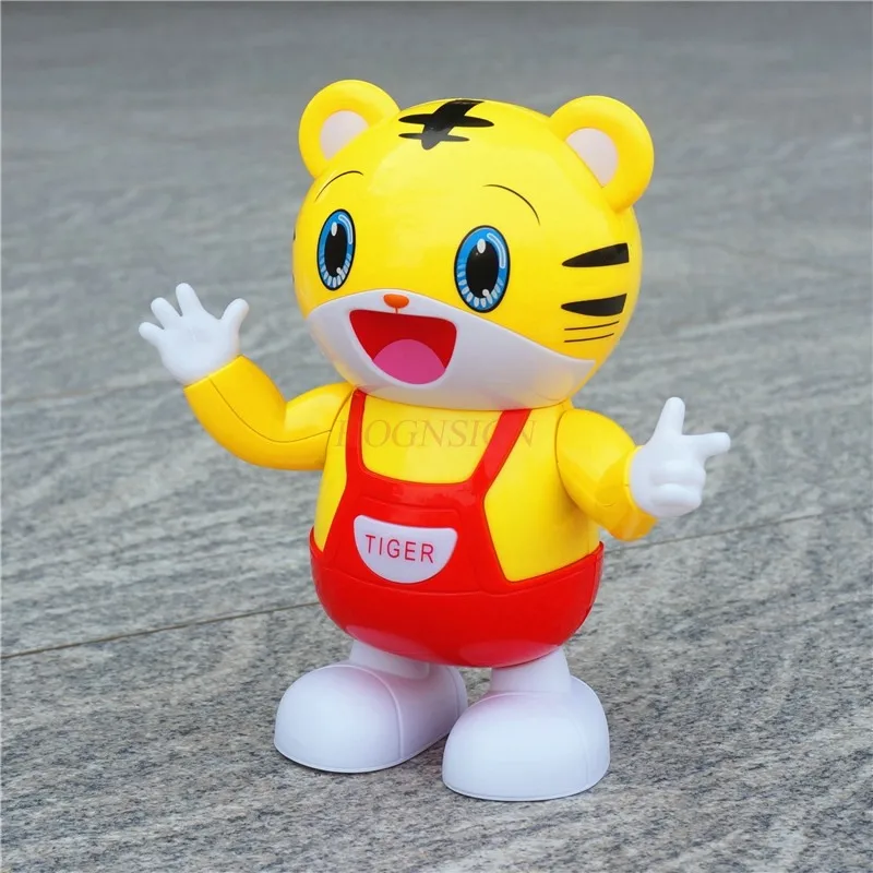 Dancing Little Tiger with Light and Music, Infant Learning Crawling Practice, Head Up Toy