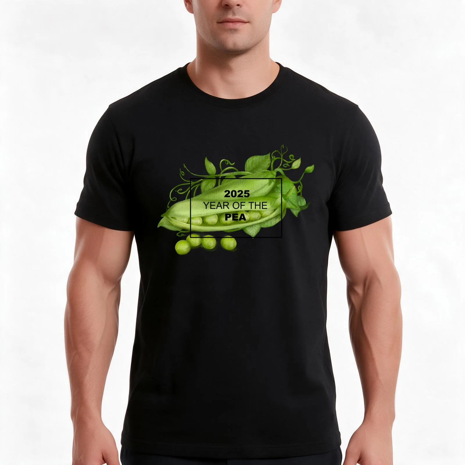 2025 is the Year of the Pea T-Shirt Summer Casual Cotton Tee Oversized Streetwear Tops Vintage Graphic Print 100% Cotton
