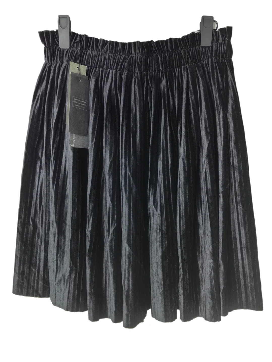 

Модная женская короткая юбка из бархата в темном стиле с плиссировкой и высокой талией, универсальная, драпированная, повседневная, из полиэстера, с вставками