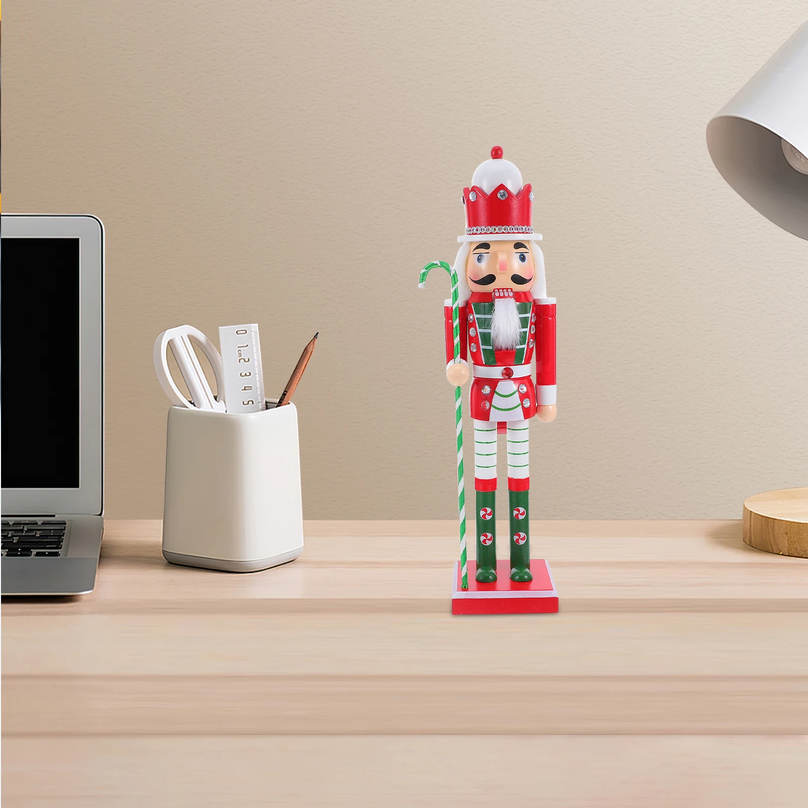 

Wooden Nutcracker Soldier Hand Carved Christmas Decor Holiday Ornament For Home Living Room Study