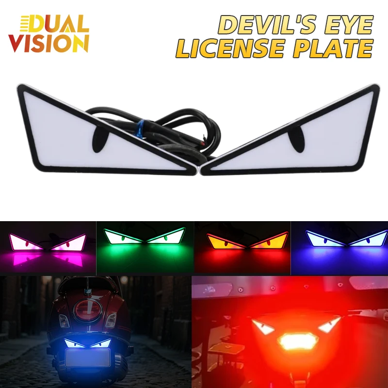 

2PCS LED Devil's Eye License plate light Headlight For Car Motorcycle Universal Modified Decoration single light car Accessories