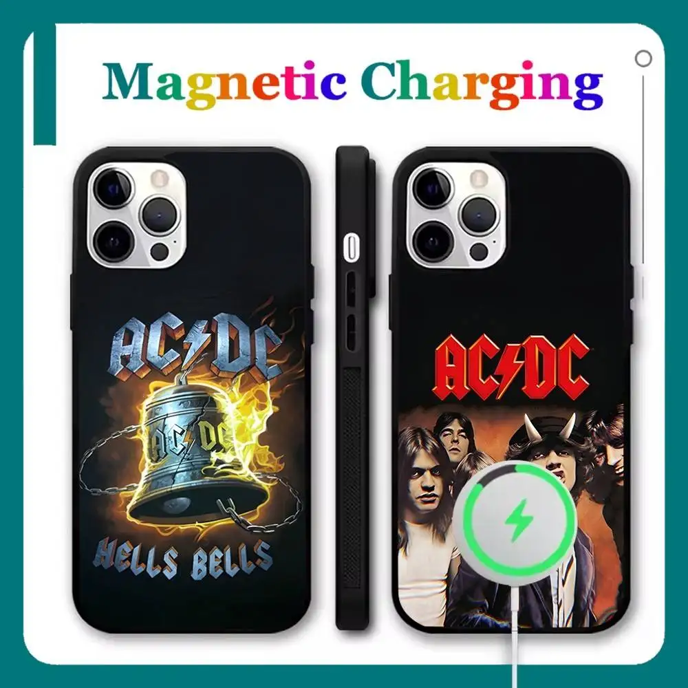 

AC Back In Black DC Phone Case For iPhone 17,16,15,14,13,12,11,Pro,Max,Plus,Mini,Air,SE New Magsafe Magnetic Wireless Charging