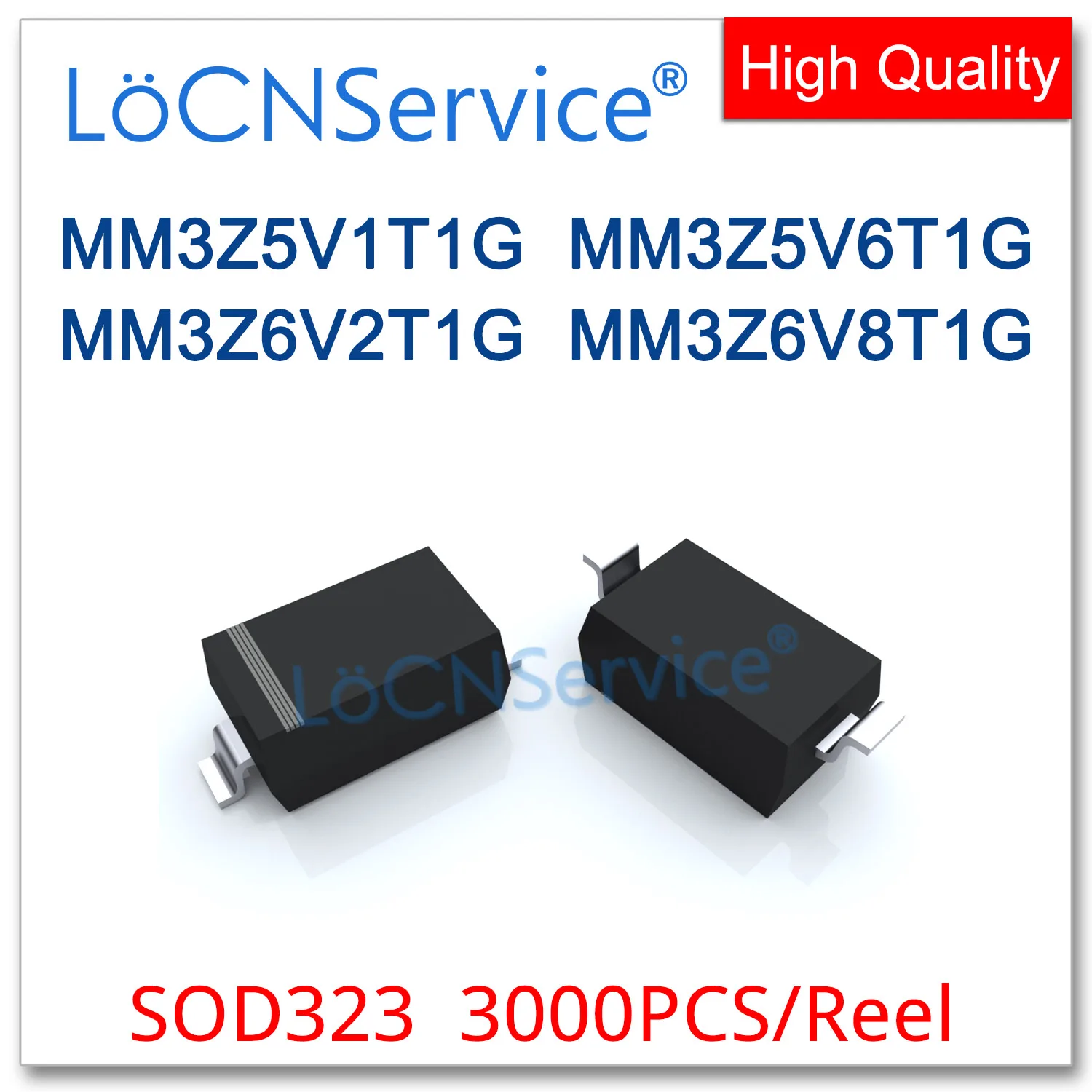 LoCNService 3000 шт. SOD323 MM3Z5V1T1G 5,1 В MM3Z5V6T1G 5,6 В MM3Z6V2T1G 6,2 В MM3Z6V8T1G 6,8 В Китайский Высокое качество 0805