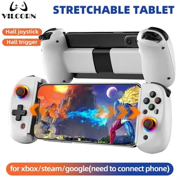 VILCORN D8 Gaming Dual Hall Flexível RGB Controlador Streaming Gamepad para Tablet Android PS4 Switch PC Joystick