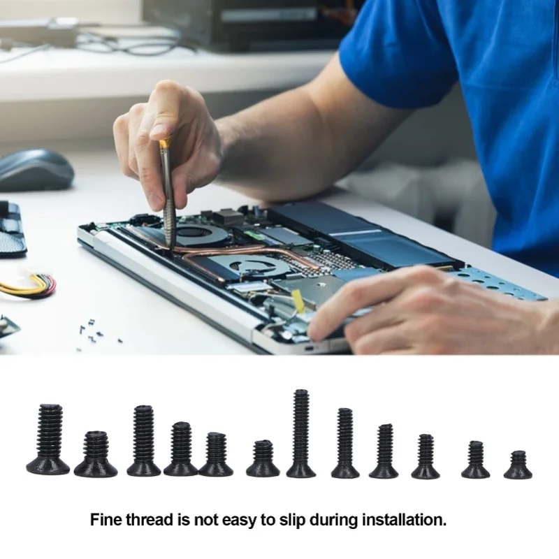 600Pcs Computer Screw Flat Head Carbon Steel M2 M2.5 M3 With Brush Screwdriver Tool Set Kit