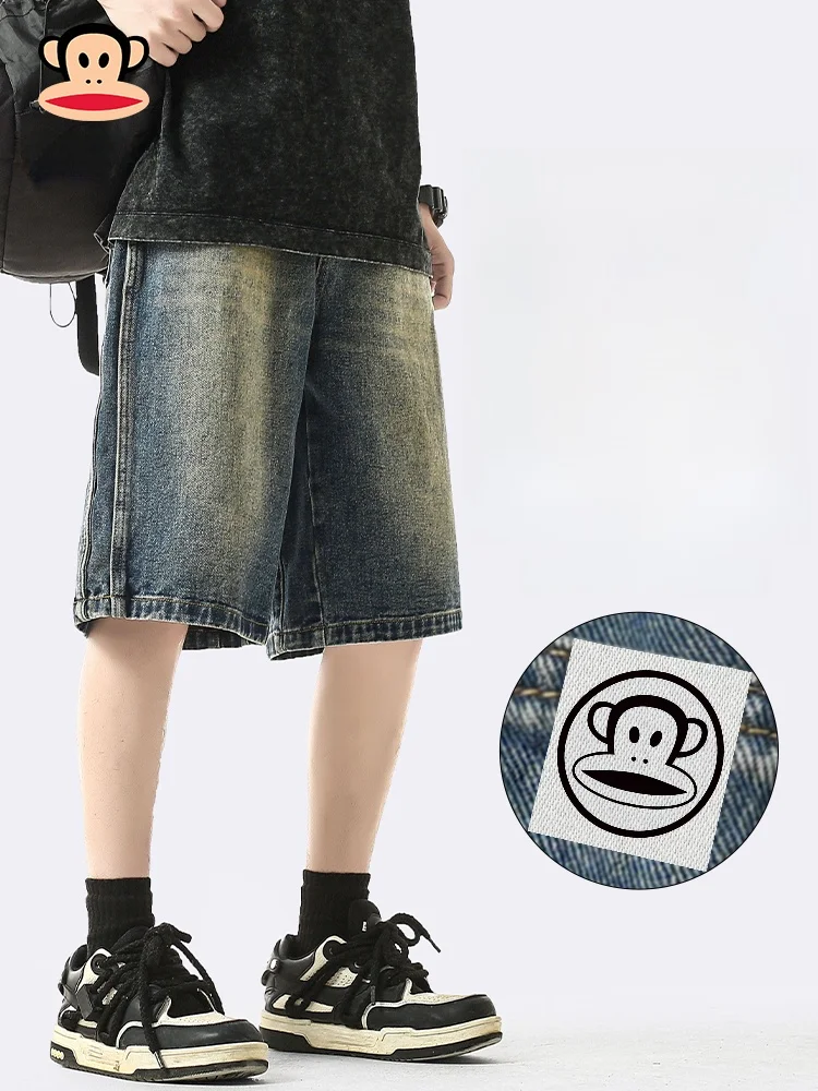 

Мужские летние джинсы Paul Frank свободного кроя, винтажные, из смесового хлопка, износостойкие, модные, молодежные