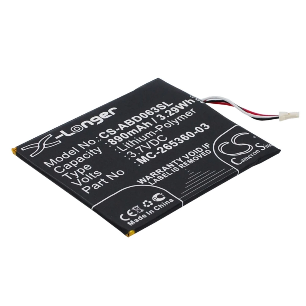 Li-Polymer E-Book, E-Reader-Akku für Amazon, 3,7 V, 890 mAh, kompatible Modelle: Kindle 499, Kindle 558, SY69JL, WP63GW