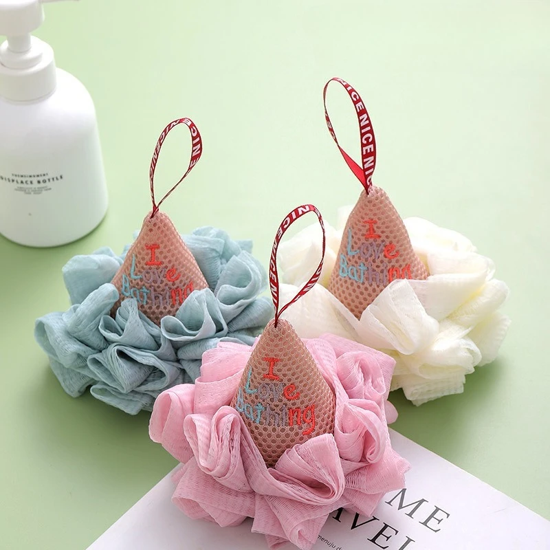 Non-spreading Bath Balls Ice Cream Bath Balls Flowers Bathroom Bathing Scrubbers Foaming Nets Shower Cleaning Sponges Foam Ball