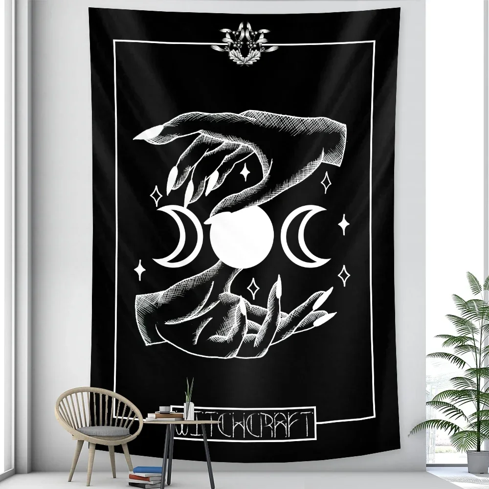 Black and white character home art decorative tapestry witchcraft tapestry Hippie Bohemian decorative Mandala yoga mat