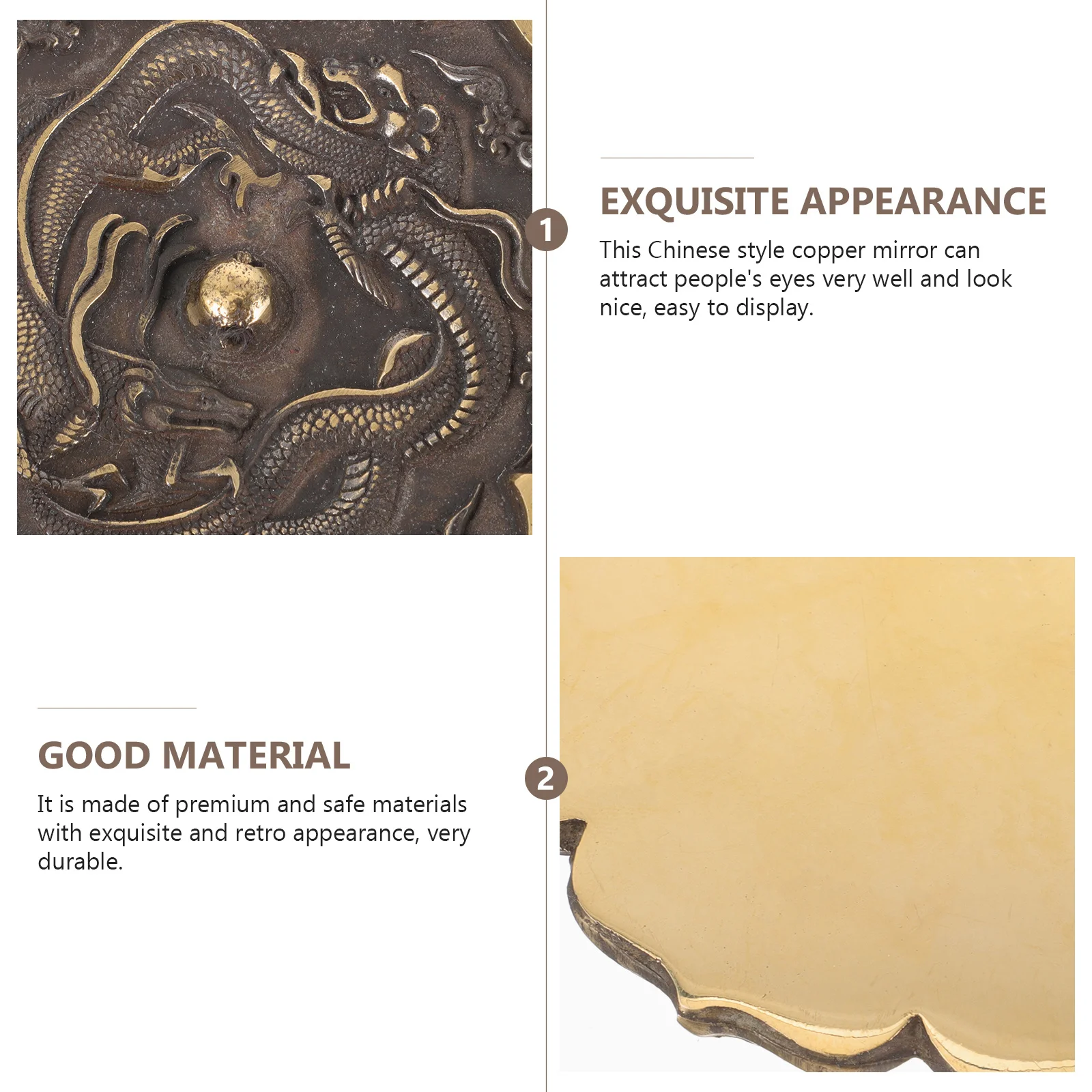 

Playing Pearl Copper Mirror Chinese Style Home Decor Temple Ornament Zodiac Scrying Mirror Blessing Decoration