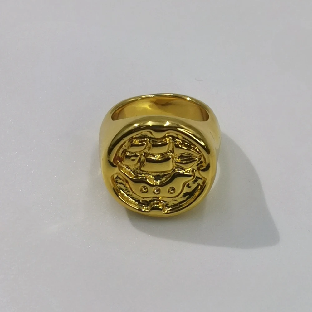 מותג אופנה חדש בוגר יופי גבוה זהב עגול מותג טבעת תכשיטים מתנה תיק זוג אביזרים למסיבות חברים