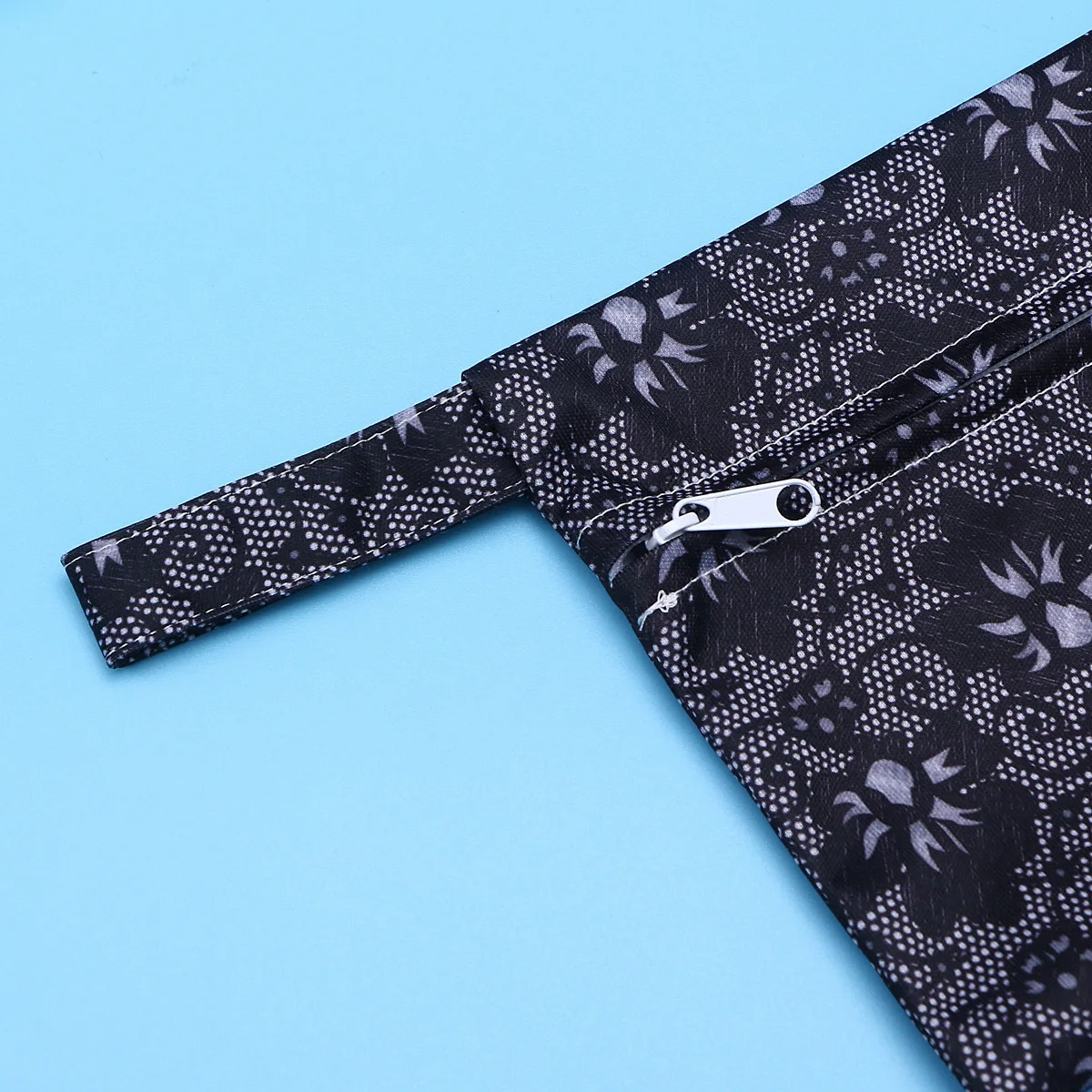 

Sanitary Towel Pouch Waterproof Fabric Tpu Material 14x18cm Black Flower Printing Design for Outdoor Walking Office Use Small