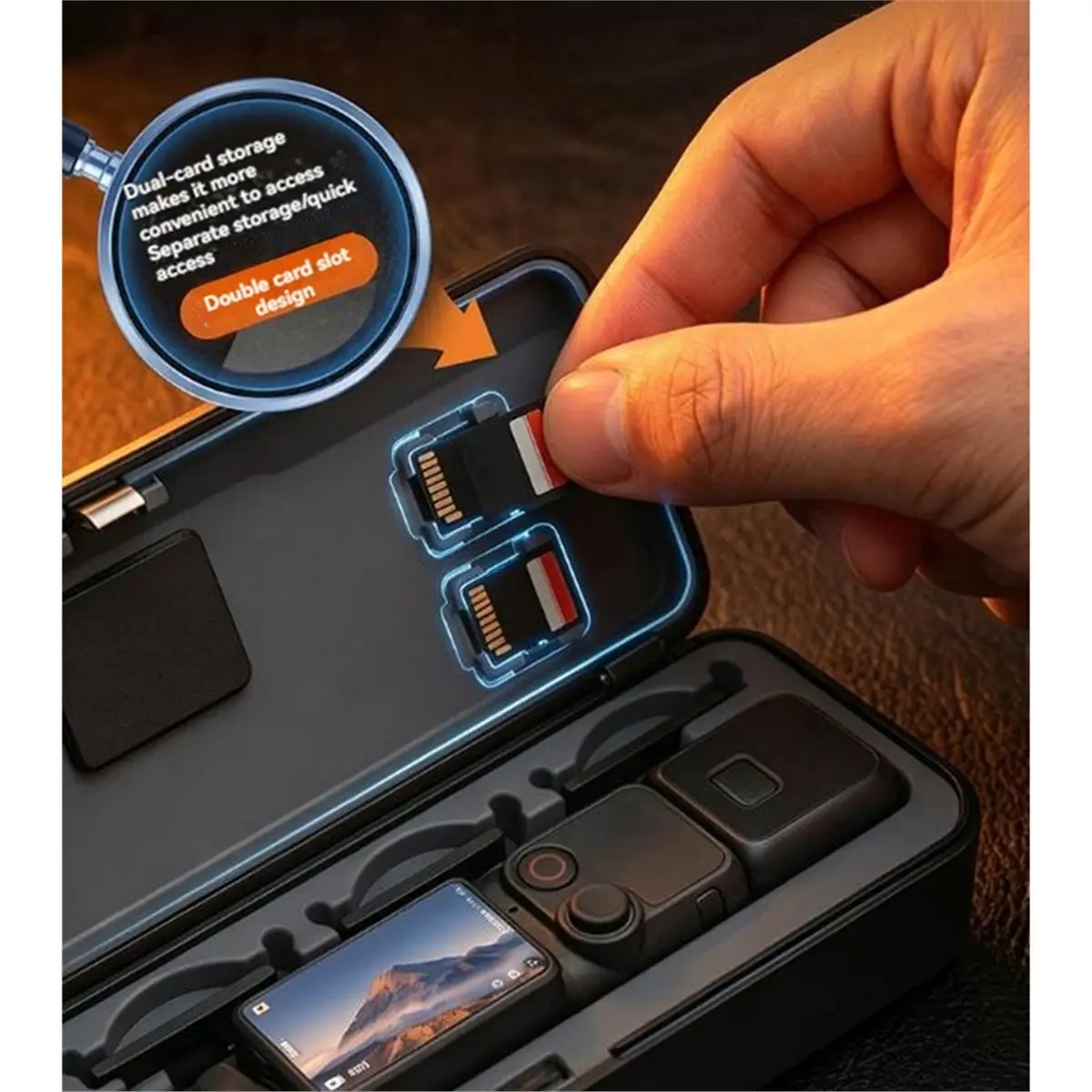 Full Wrap Gimbal Protective Case, Compatible for Pocket 4 Pro Handheld Camera, Shockproof Storage Box