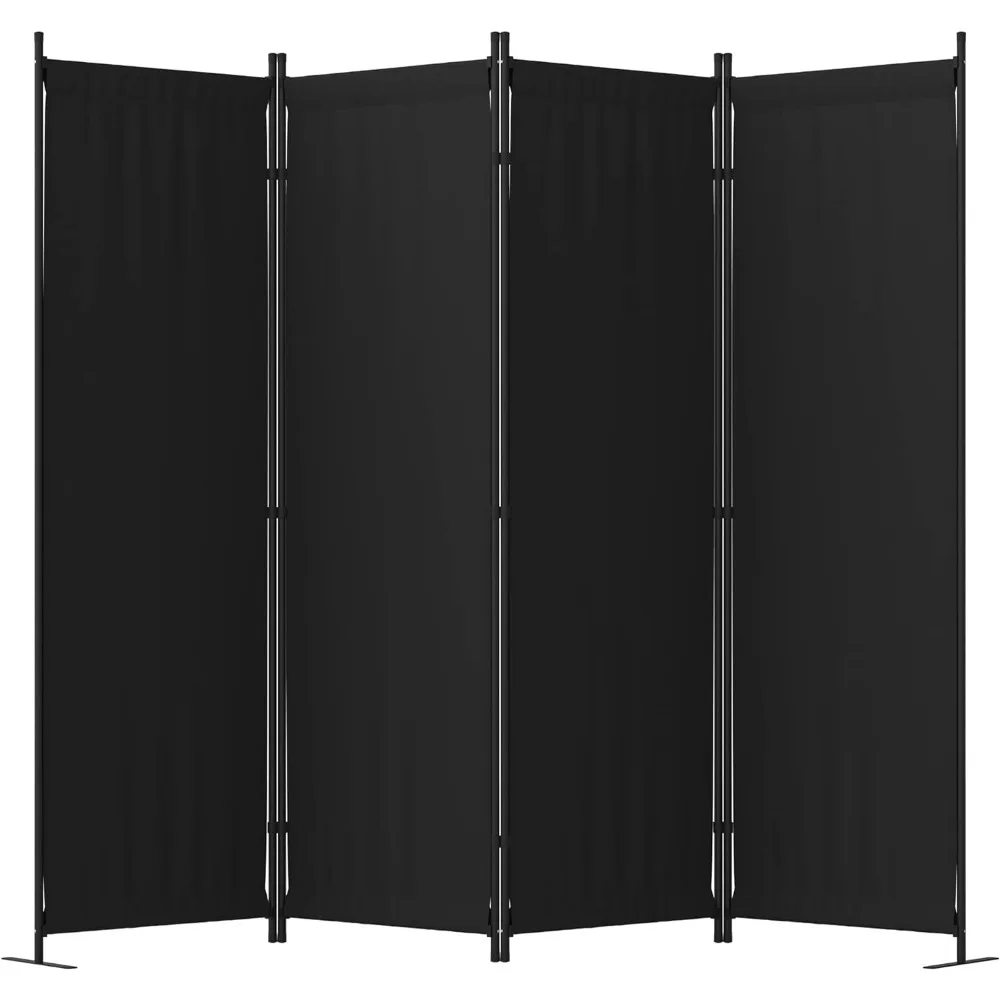 Folding Privacy Screen Room Divider, separação portátil com pés de metal, divisória divisórias, 88 polegadas