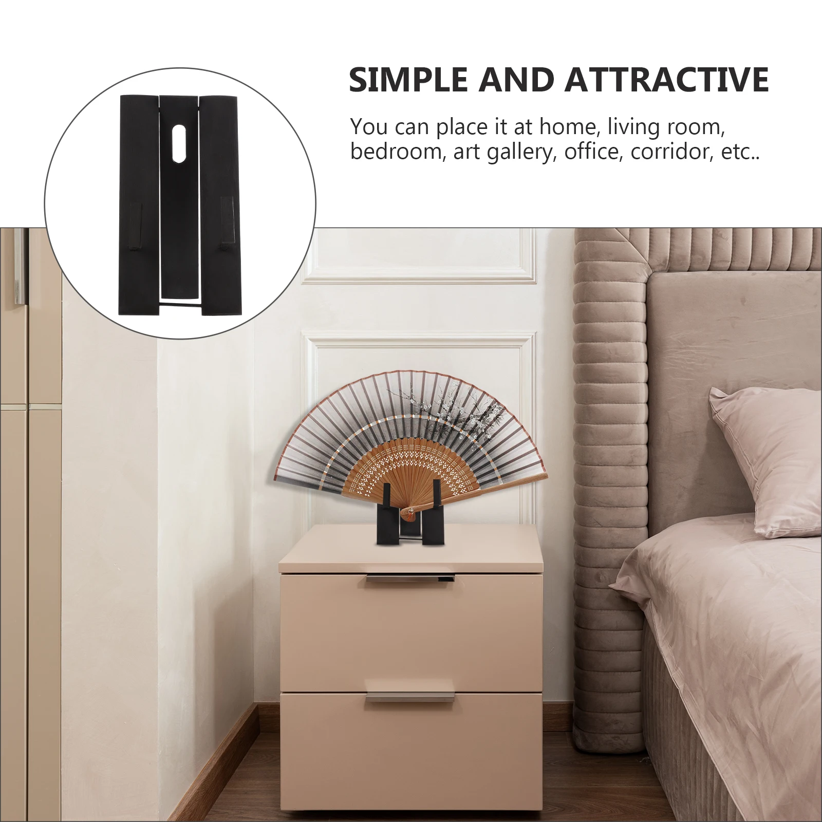 

Japanese Style Fan Holder Jannese Stand Japenese Stands for Fans Fold Oriental Wood Hand Table Office Standing
