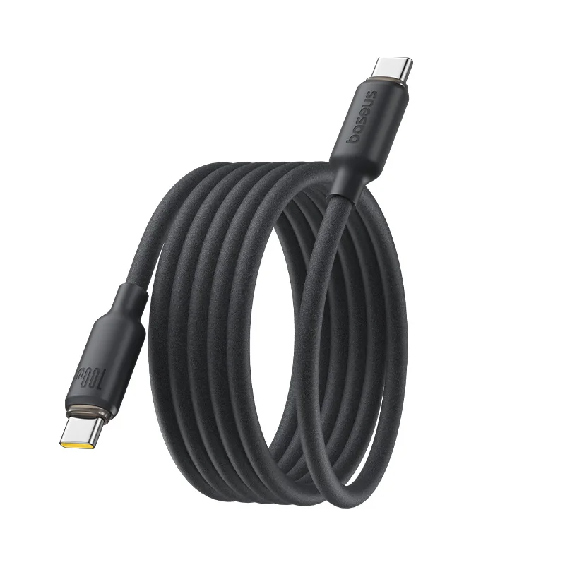 Baseus Piankowy silikonowy kabel USB C do iPhone'a 16 15 Samoorganizujący się kabel 100W typu C do Macbooka Samsung Xiaomi Szybkie ładowanie — zdjęcie produktu 7