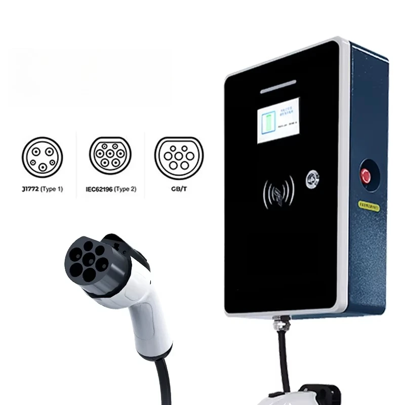 HAIDIRA New 7KW 14KW Level 2 EV Charger Wallbox Wall-mounted Charging Station with Type1 Type2 Plug for Electric Vehicles